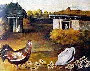 Niko Pirosmanashvili Brooder with Chicks oil on canvas